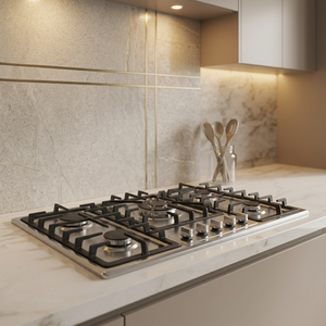 Estufas de gas de 5 quemadores, de acero inoxidable, duraderas, impermeables, de bajo consumo, para uso doméstico, 1 año de garantía. - Product Image 1
