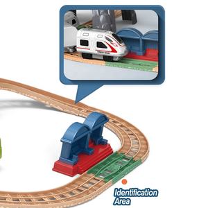 <span class=keywords><strong>Train</strong></span> électrique à induction à assembler soi-même, nouveau modèle 2022, avec rails, scène de ferroviaire, jouets de construction, ensemble de locomotives avec éclairage et son - Product Image 5