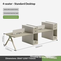 Bureau de travail convertible en acier avec rangement, design moderne et simple pour appartement et usage commercial, convient à 2/4/6 personnes