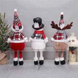 Jouets en peluche lumineux de Noël fantaisistes, 3 pièces, Père Noël, bonhomme de neige, renne, décoration festive pour la maison - Product Image 3