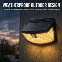 Lampes solaires à détecteur de mouvement étanches pour extérieur, lumière blanche chaude 3000K, grand angle, lumière de sécurité solaire murale PIR pour patio, cour