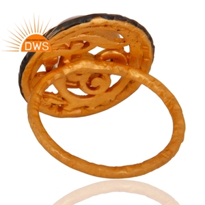Party Wear Fire Opal Gemstone Ring Wholesaler 24k <b>Yellow</b> Gold Plated Fashion Designer Brass Ring Jewelry Vintage Collection - Product Image 5