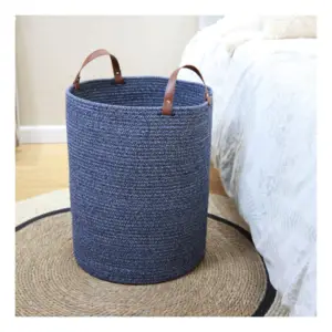 HUAYI Large capacity multi-function cotton rope storage basket for blanket storage for home or hotel use