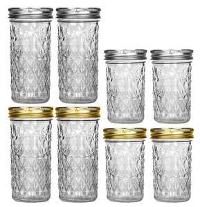 Glas Glas Lieferant Großhandel Küche 250ml 500ml Einmach gläser 8 oz 16 oz Glas Vorrats gläser mit Deckel - Product Image 2