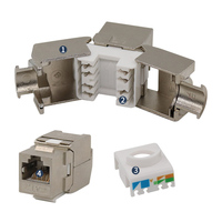 PUXIN kualitas tinggi 180 derajat Tool-Free CAT7 Keystone modul Jack 8P8C RJ45 tipe baru sepuluh Gigabit K Cabling Zinc Telecom bagian