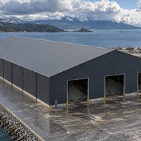 Structure en acier à longue portée pour entrepôt de stockage en vrac, installation logistique, conception de bâtiment métallique préfabriqué