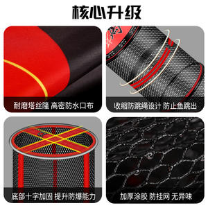 Jaula de pesca de alambre metálico plegable, bolsa de malla de nailon para peces vivos, para suministros de pesca con revestimiento de borde de aleación de aluminio - Product Image 3