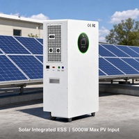 Armoire de stockage d'énergie solaire mobile hors réseau 16 kWh, sortie en onde sinusoïdale pure continue 6 kW, station d'alimentation à batterie LiFePO4 pour la maison