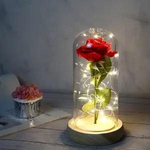 Roses romantiques sous dôme, 7/lot, fausses fleurs, pour la fête des mères, pour un festival, pour la saint-valentin, 2021