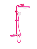 Ensemble de douche thermostatique haut de gamme au design moderne, système de douche en laiton pour salle de bain, mitigeur chaud/froid, robinets de douche roses