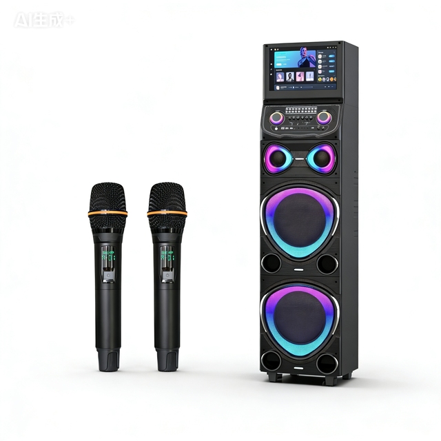 H2210 New Portable KARAOKE Speaker with Large HD Screen, Powerful Bluetooth, WiFi, HIFI Sound All-in-One Audio System