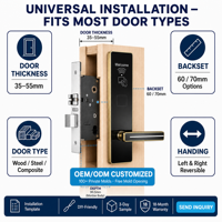 Sistema de Cerradura de Puerta con Tarjeta RFID para Hotel, con Características Duraderas Anti-Robo e Impermeables, Cerradura Digital Inteligente sin Llave, de Acero Inoxidable