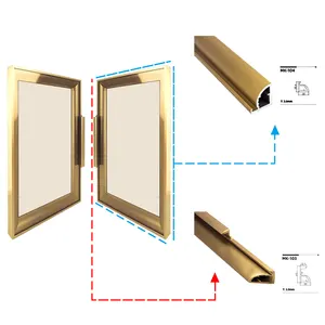 Profili per porte in vetro in alluminio maniglie per telaio dell'armadio profili per vetro da 5MM 6MM
