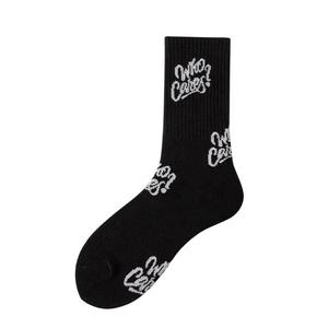 Wholesale Fashion Trend Black and White Letter <b>Socks</b> – Streetwear Hip Hop Cotton <b>Socks</b> for Women - Product Image 3