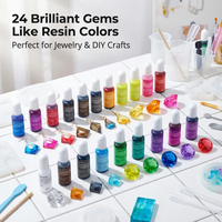 TIMESRUI 24 couleurs Pigment liquide transparent en polyuréthane UV pour la fabrication de bijoux en résine Résine époxy Colorant cristallin