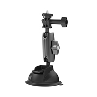 Caméra d'action Telesin GoPro Hero10, support de fixation pliable en alliage d'aluminium + PC, rotation à 360 degrés, fixation par ventouse sur pare-brise