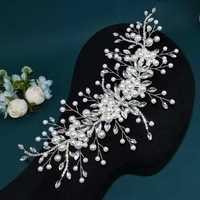 Serre-tête en cristal de perles de strass multicolores, chaîne de tête de mariée, serre-tête fait à la main en perles, couronne de cheveux