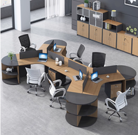 Bureau de travail modulaire moderne et créatif pour 3 personnes, poste de travail de bureau en espace ouvert, tables de bureau en gros