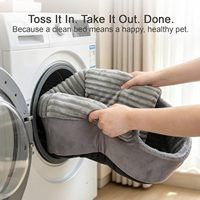Coussin-caverne respirant pour chat, mignon, avec jouets, portable, pour chats d'intérieur, réversible, confortable, utilisable toute l'année, rembourrage doux en laine d'agneau, en boîte