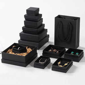 Full Size Kraft <b>Paper</b> Cardboard Jewelry Packaging Necklace Bracelet Gift Box Custom Jewellery Packaging Black Lid and Bottom Box - Product Image 1