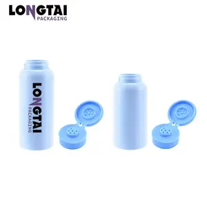 Flacone per imballaggio Shaker in polvere sfusa in polvere di talco HDPE ecologico personalizzato 50g 100g contenitore cosmetico con setaccio