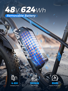 จักรยานไฟฟ้า VARUN M26-2 PRO ขนาด 26 นิ้ว ยาง Fat Tire กำลัง 250 วัตต์ มาตรฐาน EU ระยะทางวิ่งทดสอบ 65 กม. ความเร็วสูงสุด 25 กม./ชม. เกียร์ Shimano 7 สปีด มาตรฐาน IP65 รับน้ำหนักได้ 150 กก. มีสินค้าในสต็อกในยุโรป - Product Image 3