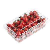 Boîte à fruits et légumes jetable en PET recyclé de 1000 g, forme carrée, avec couvercle transparent, pour riz et fruits de mer