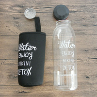 Bouteille d'eau en verre borosilicate, 1000ml, 32OZ, avec sac en tissu ou manchon en néoprène et filtre à thé, gourde de sport