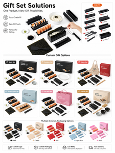Ensemble de 11 pièces pour faire des sushis, kit de moules en PP de qualité alimentaire avec spatule et couteau pour faire des sushis facilement à la maison - Product Image 6