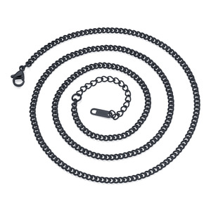 European and American <b>titanium</b> steel necklace, men's personality trend, flat , single <b>chain</b>, versatile, classic - Product Image 3