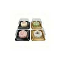 Boîte individuelle pour gâteaux de lune, élégante pour le thé de l'après-midi, emballage de pâtisseries et de friandises, boîte de luxe en plastique doré pour brownies, donuts, tranches de gâteau