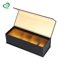 Boîte d'emballage rigide en carton noir imperméable et recyclable avec logo personnalisé, aimantée, pour petites entreprises, avec vernis sélectif UV, idéale pour cadeaux d'entreprise