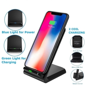 Supporto per caricabatterie Wireless per iPhone 13 12 11 Pro X XS Max XR 8 <span class=keywords><strong>Samsung</strong></span> S21 S20 <span class=keywords><strong>S10</strong></span> supporto per telefono Dock Station di ricarica rapida - Product Image 4