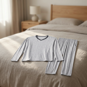 Winter <b>Men's</b> Sleepwear Ice Cool Modal Short Sleeve Knitted Pants Comfortable Breathable Casual Solid <b>Pajama</b> <b>Sets</b> - Product Image 4