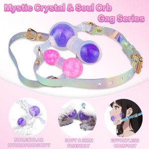 CITYFUN Colorful Mouth Gag with Built-in Bead Liquid Silicone Mouth Plug BDSM Sex Toys <b>Bondage</b> <b>Gear</b> Fetish Gag for Women Men - Product Image 3