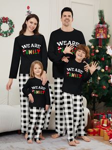 2025 đỏ đen giáng sinh đồ ngủ gia đình phù hợp với đồ ngủ Xmas Bộ đồ ngủ hoho Santa clause Pyjama gia đình giáng sinh Bộ đồ ngủ - Product Image 6