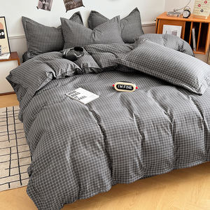 Parure de <span class=keywords><strong>lit</strong></span> et housse de <span class=keywords><strong>couette</strong></span> en coton lavé de luxe simple, haute densité, haute résistance, taille Queen et King - Product Image 5