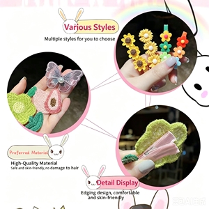 Lot de 14 barrettes pour filles, modèles variés, mignonnes, adorables et exquises, motifs dessin animé, fleur, cœur, bijoux de mode colorés - Product Image 6