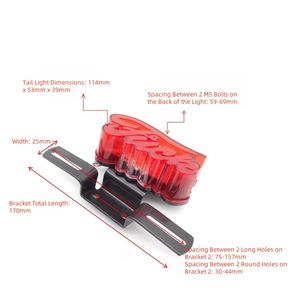 Feux arrière de moto rétro en métal, feu arrière LED en forme de lettre F, feu stop arrière - Product Image 5