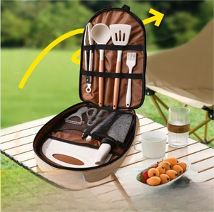 Ensemble de couteaux d'extérieur, cuisine de camping portable, couteau de chef en céramique, couteau à fruits, planche à découper avec rangement - Product Image 2