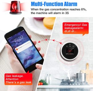 Sensor de Fugas de Gas WiFi Tuya Smart Life con Pantalla LED, Detector de Gas LPG Inteligente para el Hogar, Alarma de Temperatura, Certificado CE - Product Image 3
