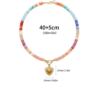 Collier en perles en forme de coquillage, de cœur d'étoile de mer et de poisson, chaîne réglable en acier inoxydable, bijoux empilables, pendentifs tendance, cadeau souvenir