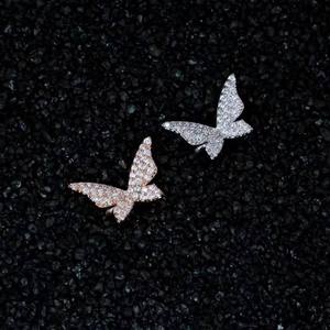 Butterfly Clip On <b>Earrings</b> Zinc Alloy Micro Insert Adjustable Party Fashion Ear Clips - Product Image 2