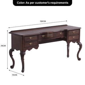 Bureau de secrétaire en bois massif de style américain <span class=keywords><strong>vintage</strong></span>, table de rangement pour la maison, tiroirs, personnalisable pour chambre à coucher, salle de bain, hôtel, appartement - Product Image 5