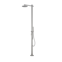 Colonne de douche extérieure LANO, nouveau design, effet pluie, en acier inoxydable 304 brossé noir mat, pour plage