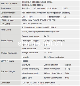 Precio más barato <span class=keywords><strong>de</strong></span> fábrica Convertidor <span class=keywords><strong>de</strong></span> medios <span class=keywords><strong>de</strong></span> <span class=keywords><strong>fibra</strong></span> 100Base-TX 1000Base-TX 100Base-FX RJ45 Puerto óptico 10/100/1000M Cat5 <span class=keywords><strong>UTP</strong></span> - Product Image 5