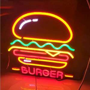 Fabricant Dropshipping Enseigne au néon personnalisée Livraison rapide Tranche de <span class=keywords><strong>pizza</strong></span> personnalisée Enseigne au néon Burger pour décor de café - Product Image 2