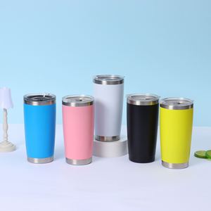 X527 Custom Logo 20 Oz Powder Coated Regular Tumblers Double Wall Vacuum <b>Insulated</b> Stainless Steel Coffee Car Travel <b>Mug</b> - Product Image 2
