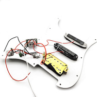 Grosir murah gitar listrik ST 3-Ply Loaded Pickguard SSH Pickguard 5th gear pickup dengan Reverb, paduan suara, fungsi