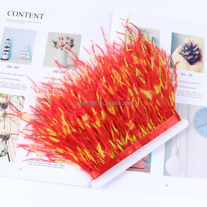 Gran oferta a granel barato 10 -15 cm pluma de avestruz teñida con flecos para coser falda vestido traje de fiesta - Product Image 5